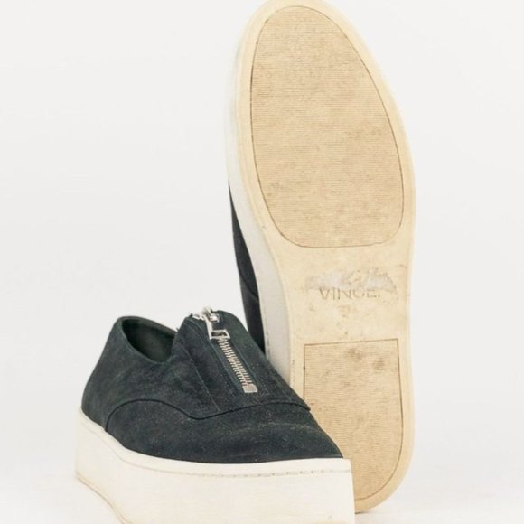 Vince Warner Black Zip-Front Platform Sneakers - Picture 4 of 7